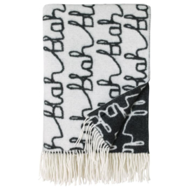 Deken / Plaid 'Blah Blah Blanket Black/White' - Donna Wilson