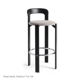 Rey Bar Stool Deep black, Steelcut Trio 124 - HAY