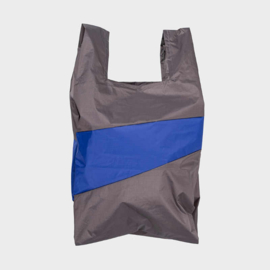 Shoppingbag L 'warm grey & electric blue' - Susan Bijl
