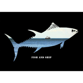 Grafische poster 'Fish and Ship' - De Beeldvink