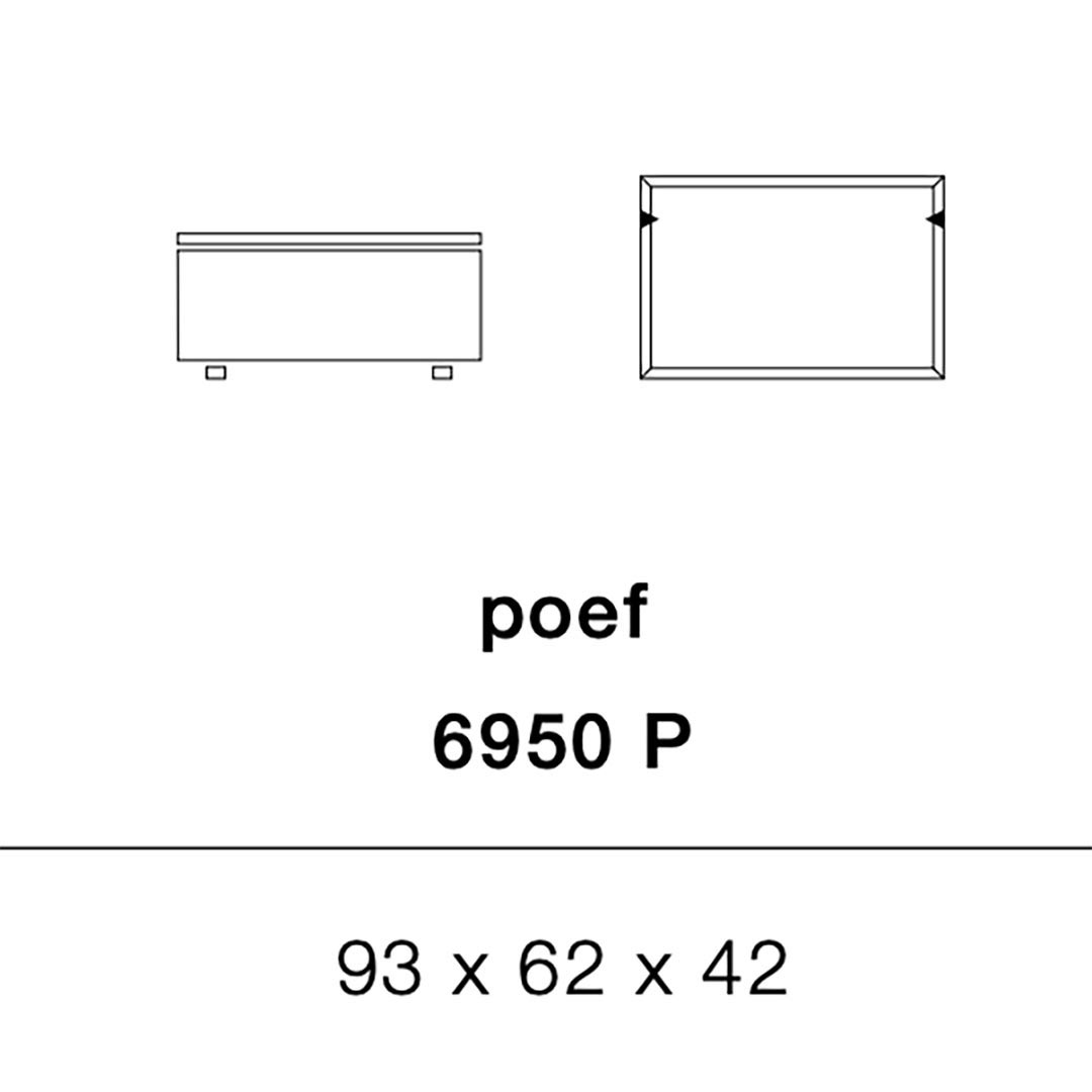 6950 Gelderland - poef / ottoman 93 x 62 cm