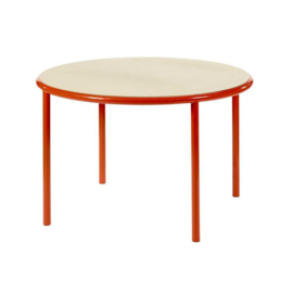 Wooden table round red - Muller Van Severen / Valerie Objects