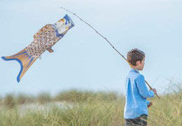 Koinobori Japanse vis vlag 'Kimono Boy' 70 cm - Madame Mo