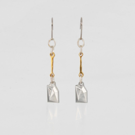 Oorbel 'Diamond Bone Small' 24k Gold Plated - Tweek-Eek