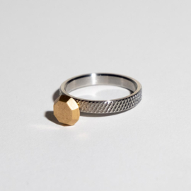 RVS Narrow + Diamond - Small Factory Ring