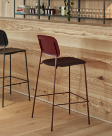 Soft Edge 90 Barkruk met rugleuning gestoffeerd - HAY