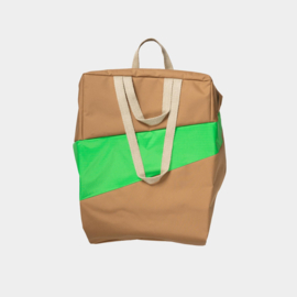 The New Tote Bag L 'camel & greenscreen' - Susan Bijl SHIFT