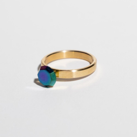 Gold Narrow + Diamond - Small Factory Ring