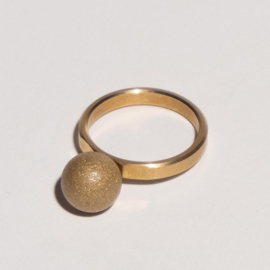 Gold Narrow + Big Ball - Small Factory Ring