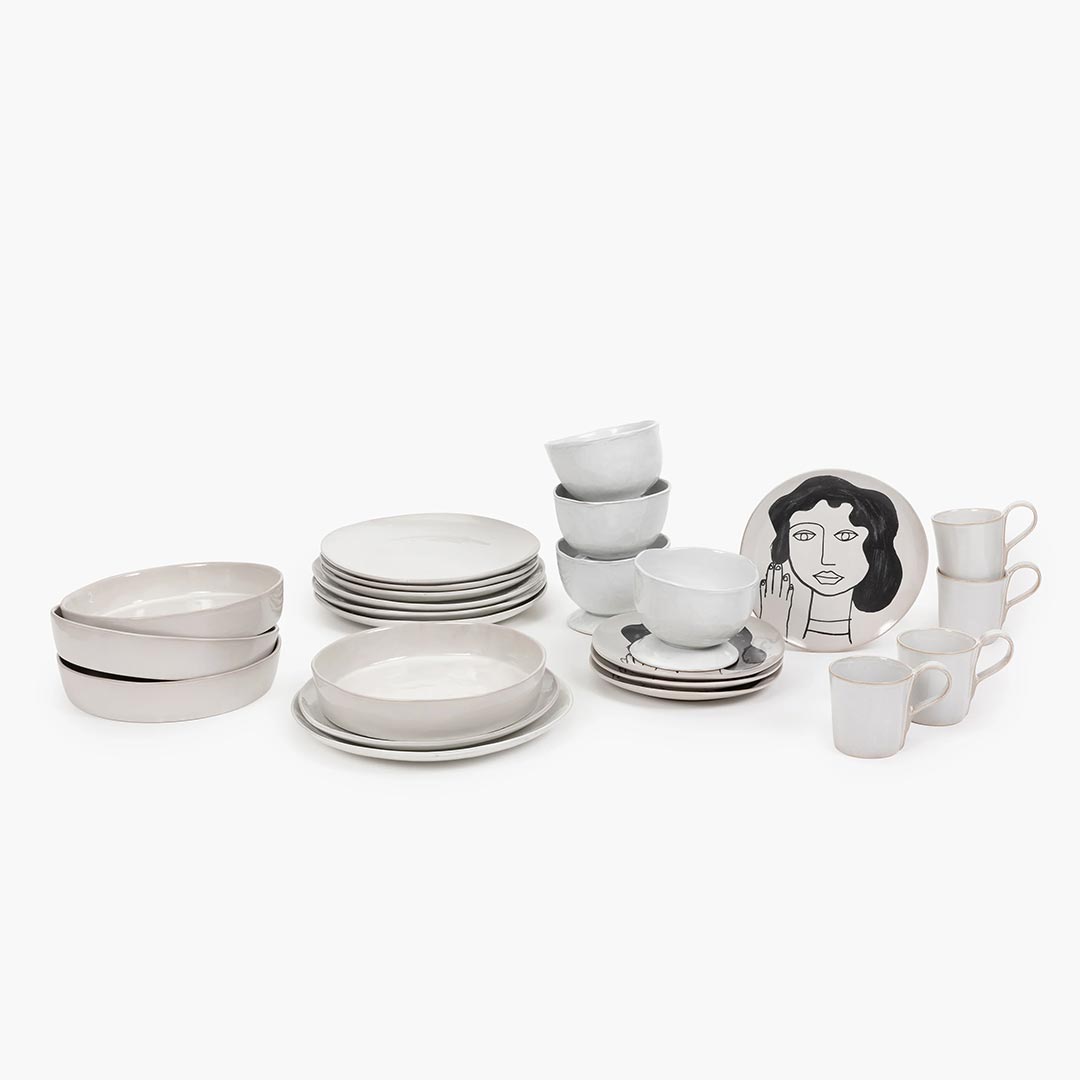 Servies La Mère - Volledige set 24 delig Wit - Marie Michielssen / Serax