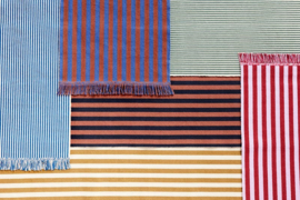 Loper / Vloerkleed 'Stripes and Stripes' 60 x 200 Cacao Sky - HAY