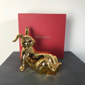 Gouden konijn spaarpot / Moneybox Bunny gold - Pols Potten