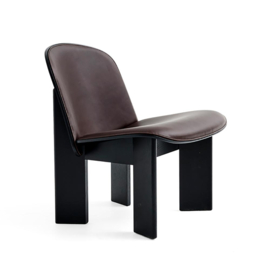 Chisel Lounge Chair Zwart Eiken Sense Dark Brown (leer) - HAY