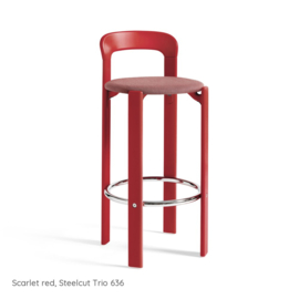 Rey Bar Stool Scarlet red, Steelcut Trio 636 - HAY
