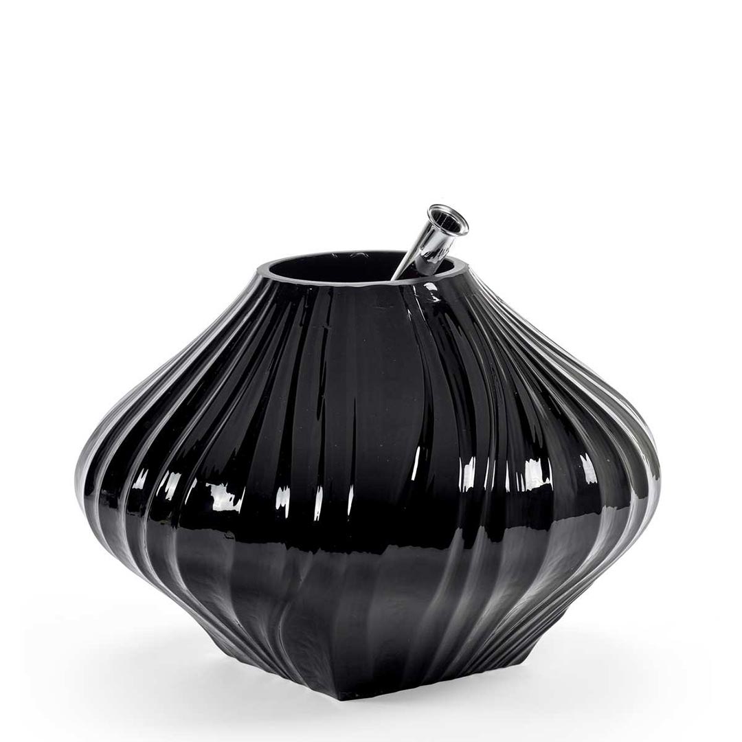 Josephine - Vaas 4 zwart met glazen houder - Kris Van Assche / Serax