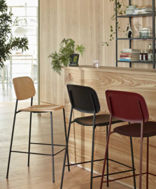 Soft Edge 90 Barkruk met rugleuning gestoffeerd - HAY