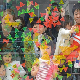 Japans raam mozaiëk / raamdecoratie 'San Kaku Mado' - Samira Boon