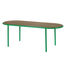 Wooden table oval green - Muller Van Severen / Valerie Objects