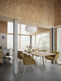 Fiber Kuipstoel SOFT gestoffeerd, stalen poten - Muuto