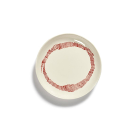 Plat bord 16 cm Wit & Rood - Ottolenghi / Serax