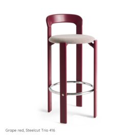Rey Bar Stool Grape red, Steelcut Trio 416 - HAY