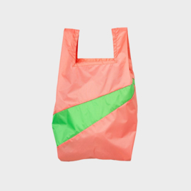 Shoppingbag M 'coral & greenscreen' - Susan Bijl FLASH