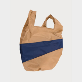 Shoppingbag L 'camel & navy' - Susan Bijl