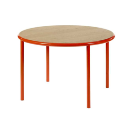 Wooden table round red - Muller Van Severen / Valerie Objects