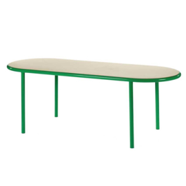 Wooden table oval green - Muller Van Severen / Valerie Objects