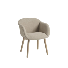 Fiber Kuipstoel SOFT gestoffeerd, houten onderstel - Muuto
