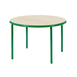 Wooden table round green - Muller Van Severen / Valerie Objects