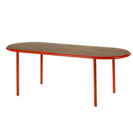 Wooden table oval red - Muller Van Severen / Valerie Objects