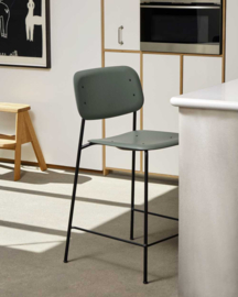 Soft Edge 90 Barkruk met rugleuning gestoffeerd - HAY