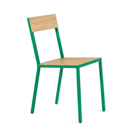 alu chair wood / green frame - Muller Van Severen / Valerie Objects