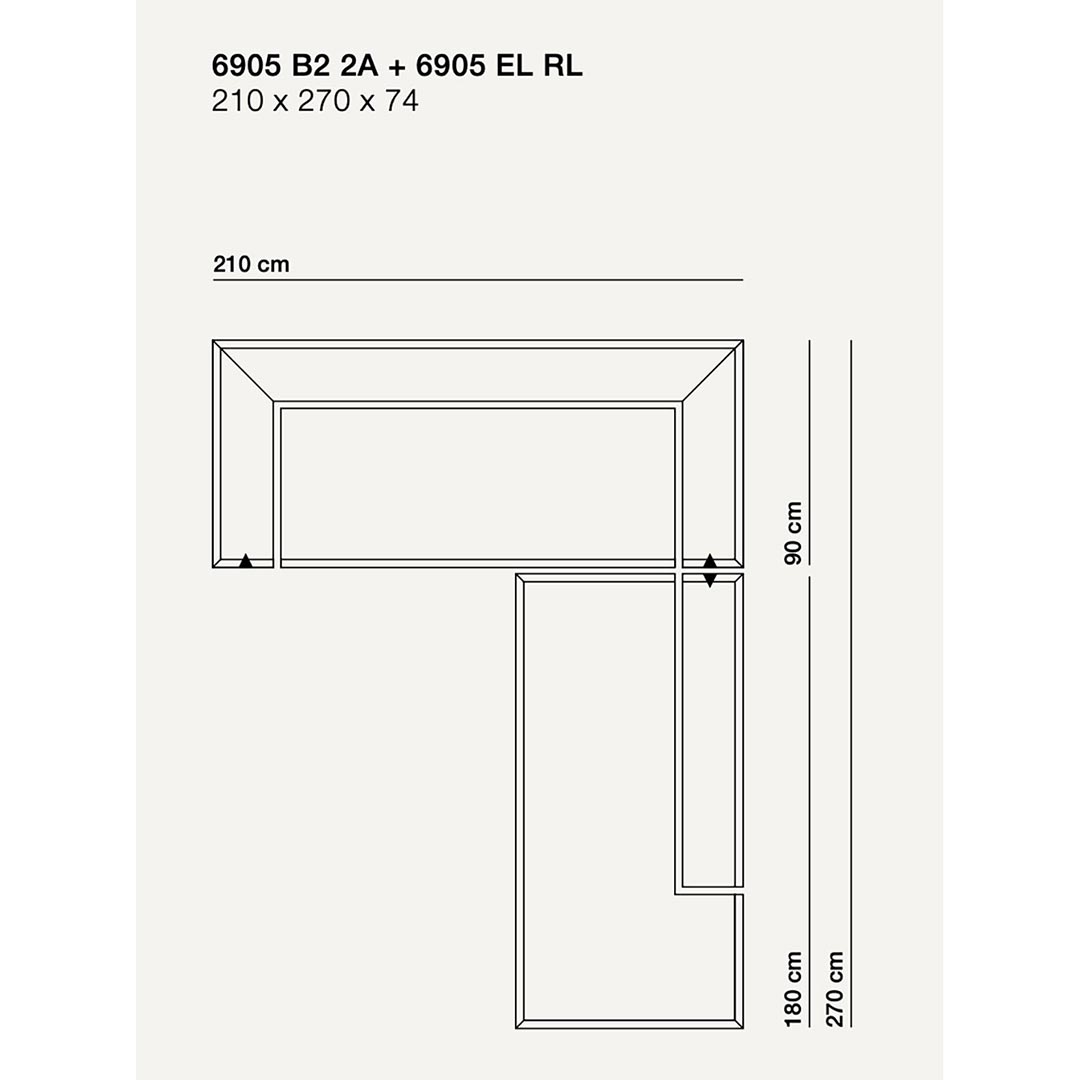 6905 Gelderland - Hoekbank 210 x 270 cm open einde