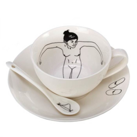 Undressed teaset van 4 - theeset badende dames Pols Potten