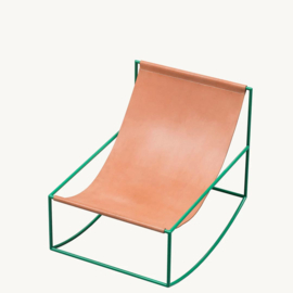 Schommelstoel - green/leather - Muller Van Severen / Valerie Objects