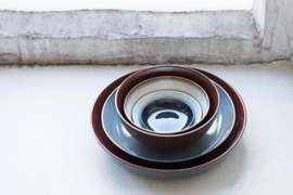 Ovale Serveerschaal 33 cm Misty Grey & Rust - Serax / Anita Le Grelle