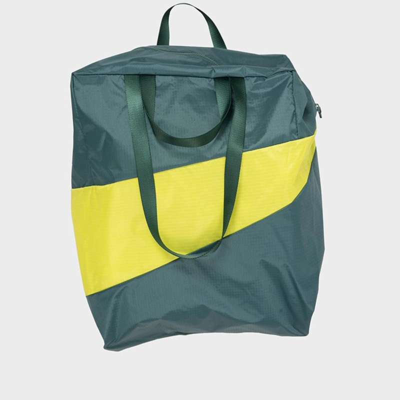 The New Stash Bag L 'pine & fluo yellow' - Susan Bijl