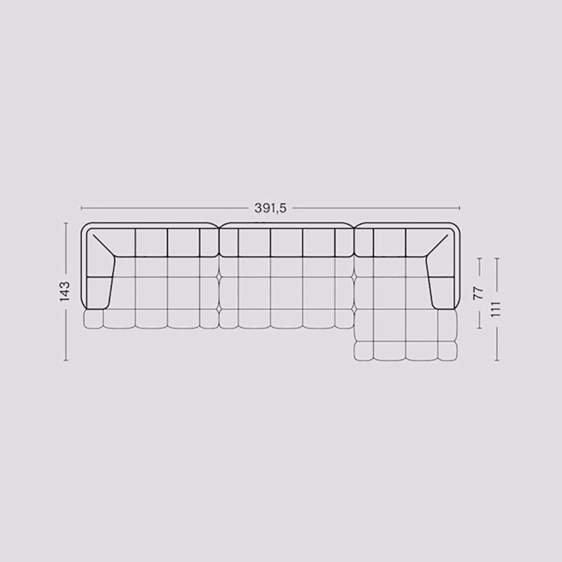 Quilton Sofa HAY -  Comb 18 - 391,5 cm