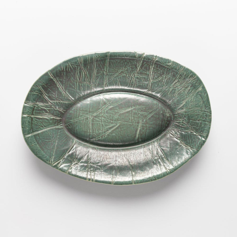 Ovale borden Eccentric 'Copper Green' - Daniel van Dijck