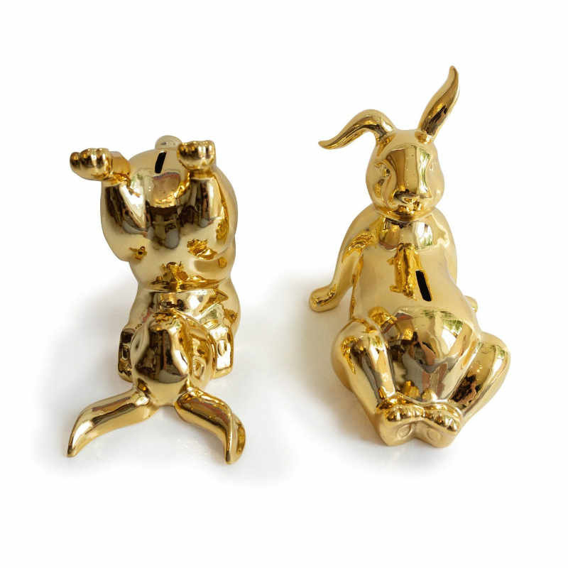 Gouden konijn spaarpot / Moneybox Bunny gold - Pols Potten