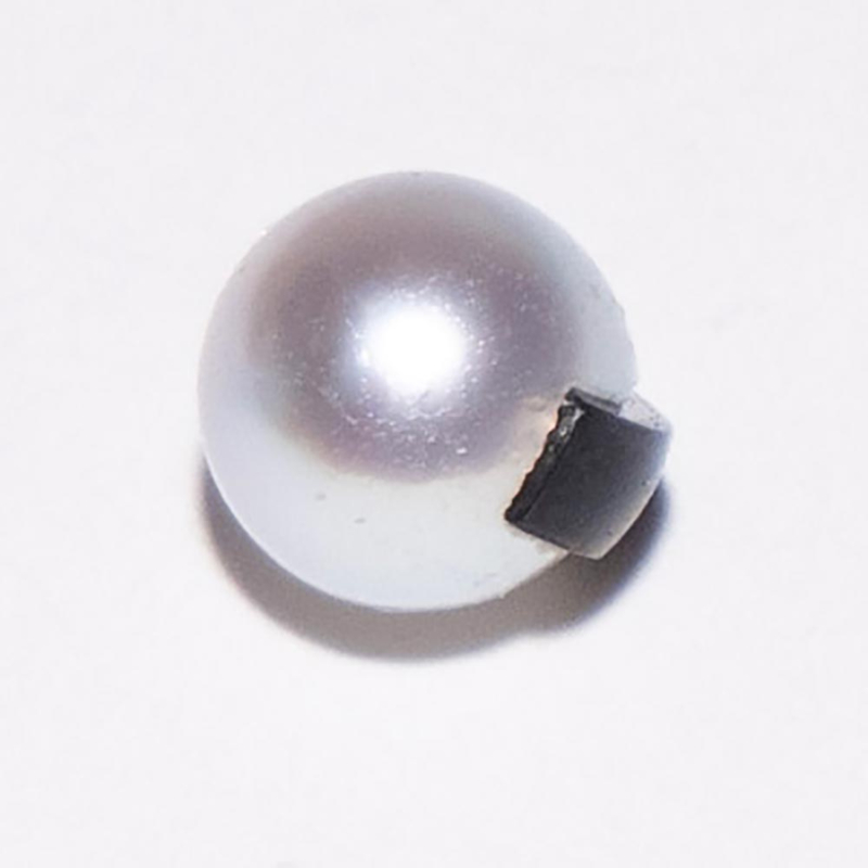 Black Narrow + Big Line Pearl & Small Ball - Small Factory Ring
