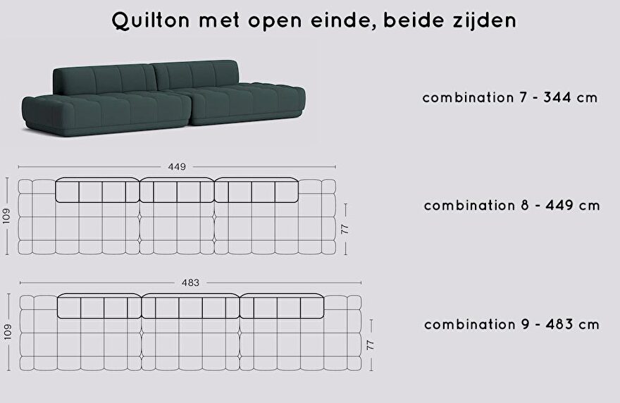 Quilton Sofa open einde beide zijden