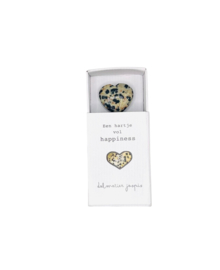 Edelsteen hartje in doosje Happiness