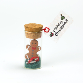 kerstflesje gingerbreadman 5cm