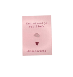 Edelsteen cadeau kaartje Rozenkwarts