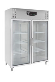 Multinox RVS dubbeldeurs koelkast met glasdeur