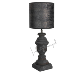 HOUTEN BALUSTERLAMP met kap 54 cm