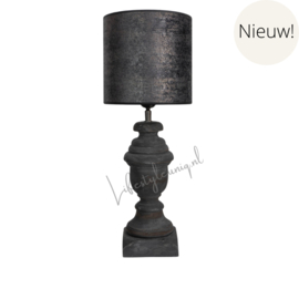 HOUTEN BALUSTERLAMP met kap 54 cm